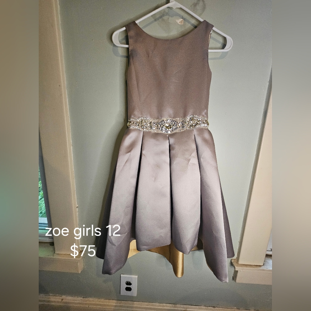 Slate grey dress girls size 12 Zoe